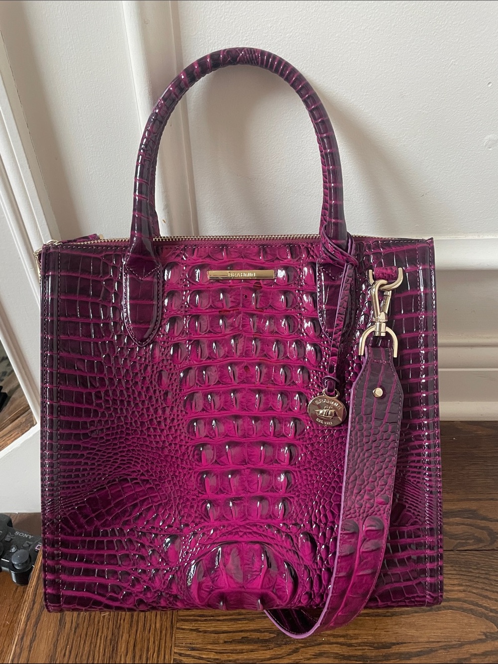 Brahmin rare sugar plum purple magenta large Caroline bag